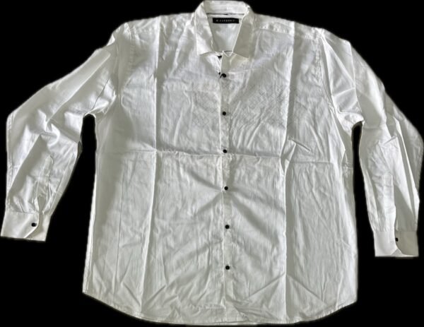 Men's White Premium Cotton Shirt in 5XL - Image 2