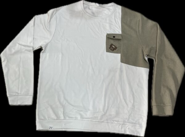 Men’s Plus Size White & Olive Sweatshirt | 3XL - Image 2