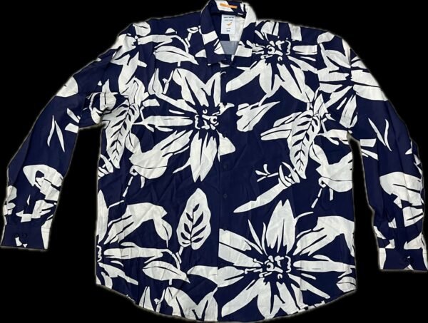 Men’s 4XL Navy Floral Print Shirt - Image 2