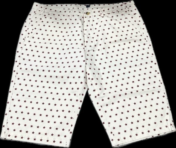 Men’s White Capri with Red Star Print - Image 2