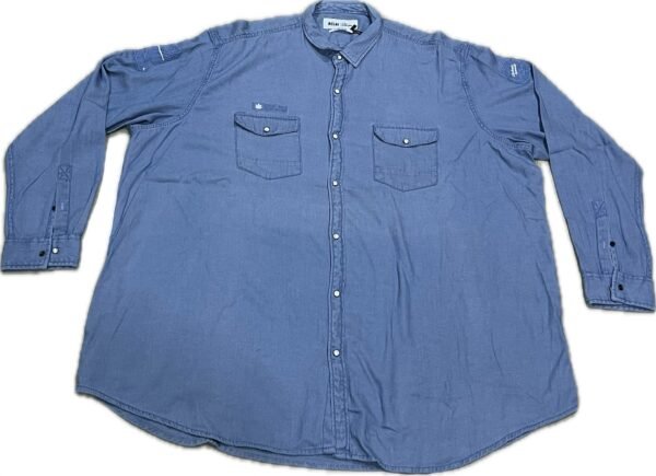 Men’s 9XL Cotton Denim Look Shirt - Image 2
