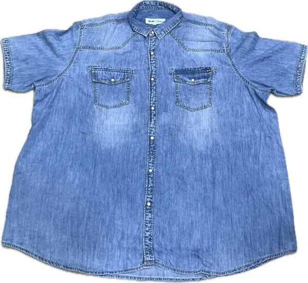 9XL Denim Plus-size Short Sleeve Shirt - Image 2