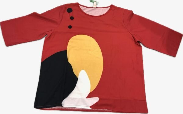 Women’s 2XL Red Abstract Printed Top - Image 2