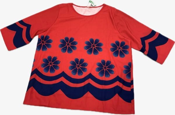 Women’s 2XL Navy Blue Floral Printed Top - Image 3