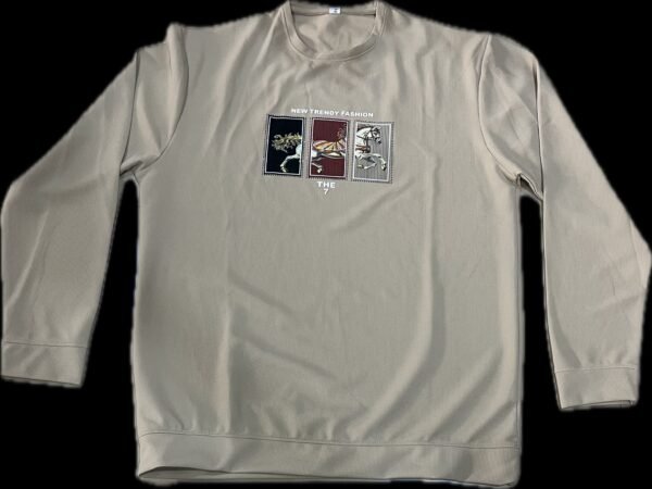 3XL Beige Full Sleeve T-Shirt | Trendy Graphic - Image 2