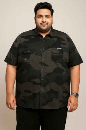 Camo Print Half Sleeve Shirt | 6XL |