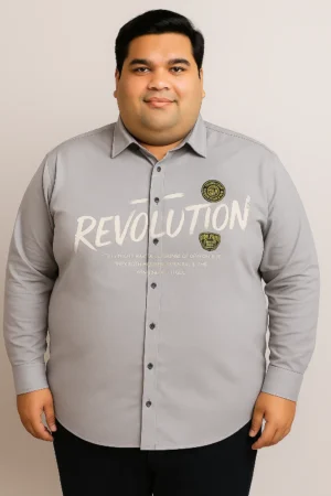 Men's Plus Size Shirt with Subtle Revolution Print | 5XL