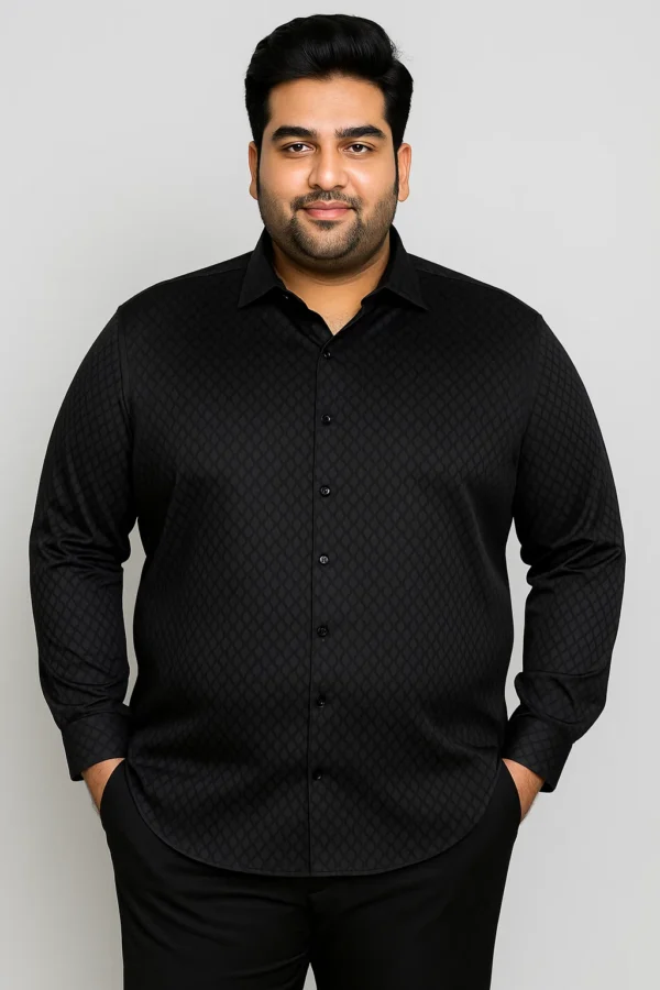Men’s Black Party Wear Shirt in 3XL