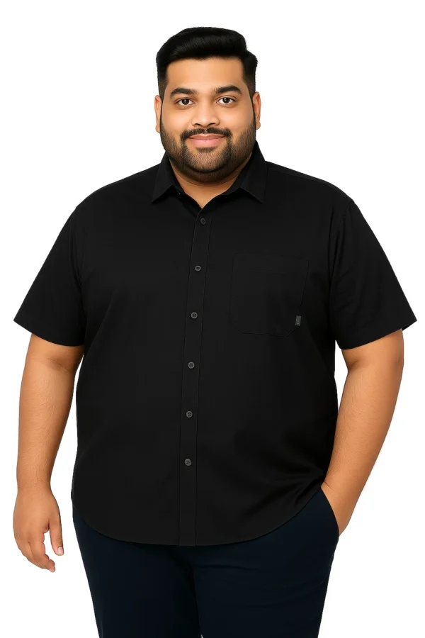 Men’s 4XL Solid Short Sleeve Shirt - Image 2
