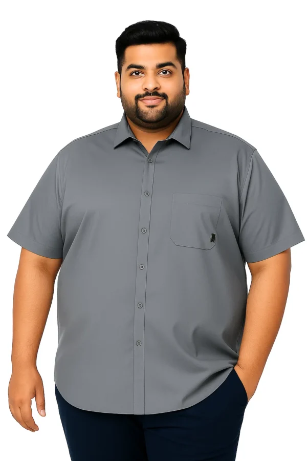 Men’s 4XL Solid Short Sleeve Shirt - Image 3
