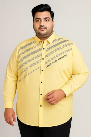 Men’s Yellow Full Sleeve Shirt in 4XL