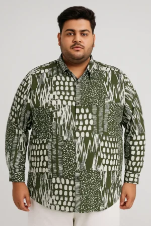 Men’s 4XL Abstract Printed Shirt