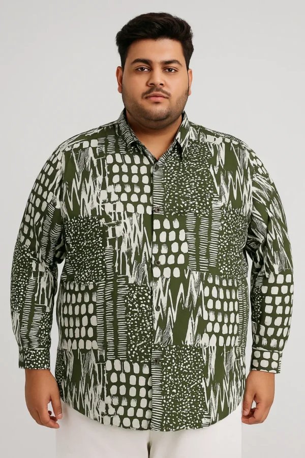 Men’s 4XL Abstract Printed Shirt