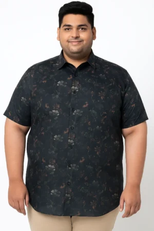 Men’s 4XL Black Printed Shirt