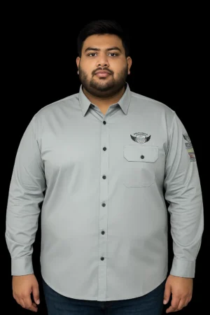 Men’s 4XL Grey Full Sleeve Shirt