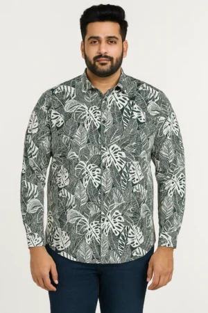 Men’s Leaf Printed Shirt in 3XL