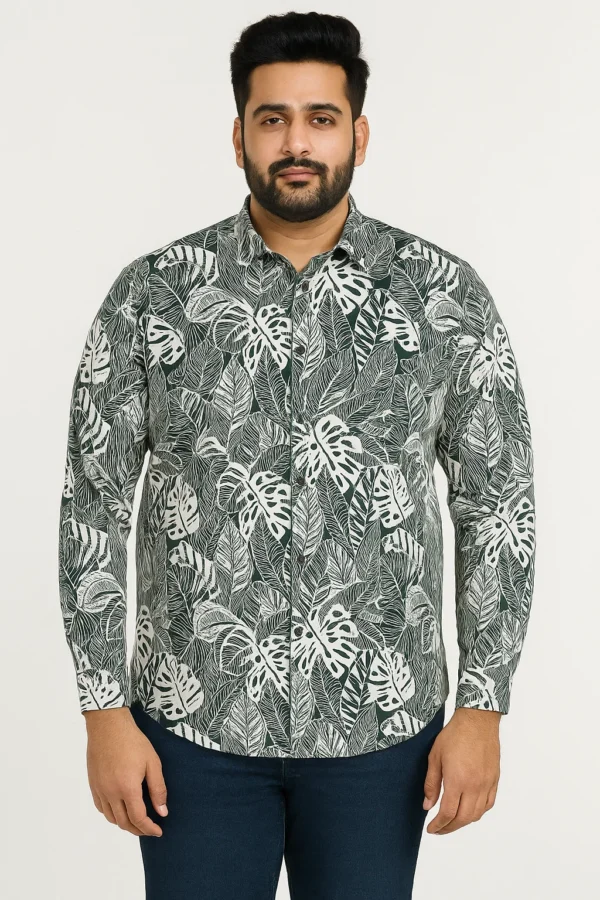 Men’s Leaf Printed Shirt in 3XL