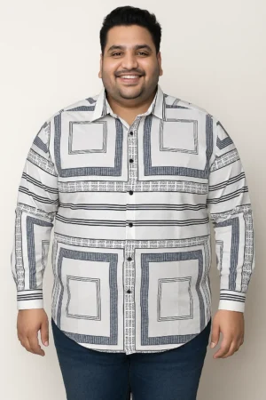 Men’s 3XL & 4XL Geometric Print Shirt