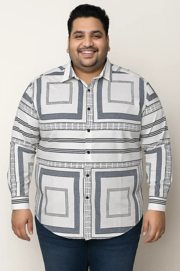 Men’s 3XL & 4XL Geometric Print Shirt