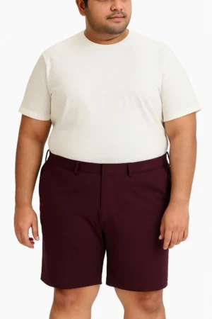 Men’s 3XL Maroon Smart Casual Shorts