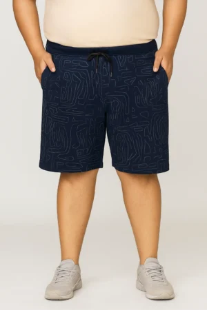 Men’s 3XL Cotton Denim-Look Printed Shorts |