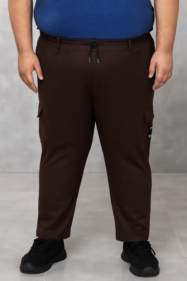 Men’s 7XL Brown Cargo Pockets Trackpant - Image 2