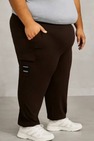 Men’s 7XL Brown Cargo Pockets Trackpant
