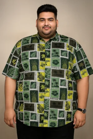 Men’s 9XL Plus-size Tropical Print Shirt
