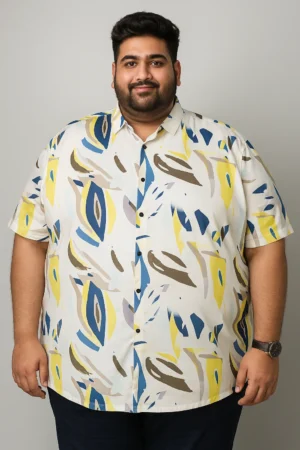 Abstract Printed Plus-size Shirt | 9XL