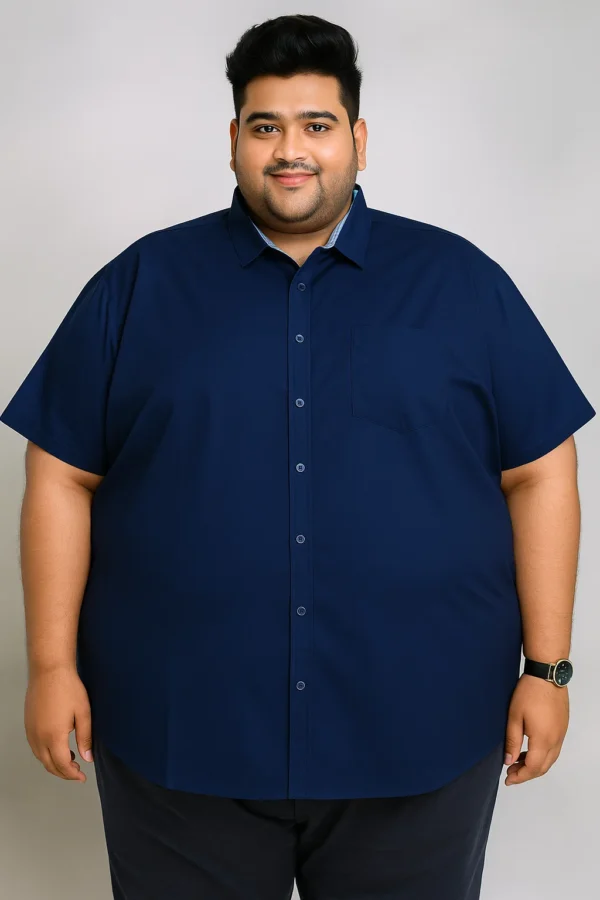 Solid Color Plus-size Half sleeve Shirt | 9XL - Image 2