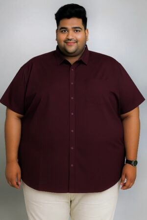 Solid Color Plus-size Half sleeve Shirt | 9XL
