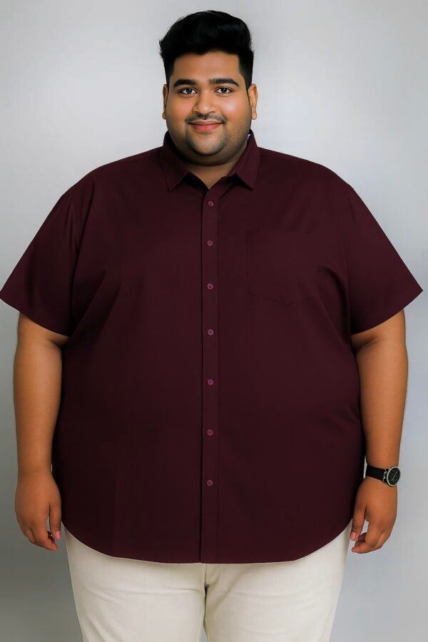 Solid Color Plus-size Half sleeve Shirt | 9XL
