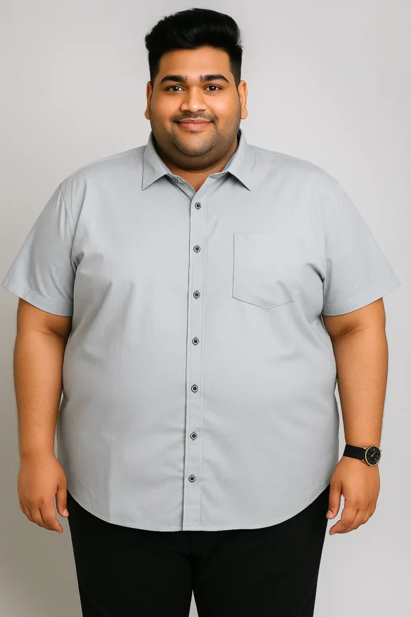 Solid Color Plus-size Half sleeve Shirt | 9XL - Image 3