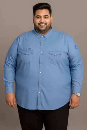 Men’s 9XL Cotton Denim Look Shirt