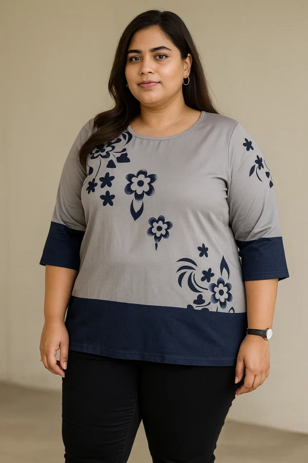 Floral-Printed Top with Diamond Embellishments - Image 2