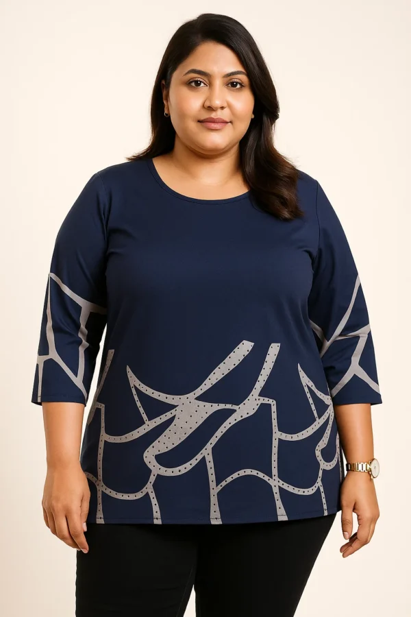Women’s 2XL Abstract Print Top with Diamond Accents - Image 7