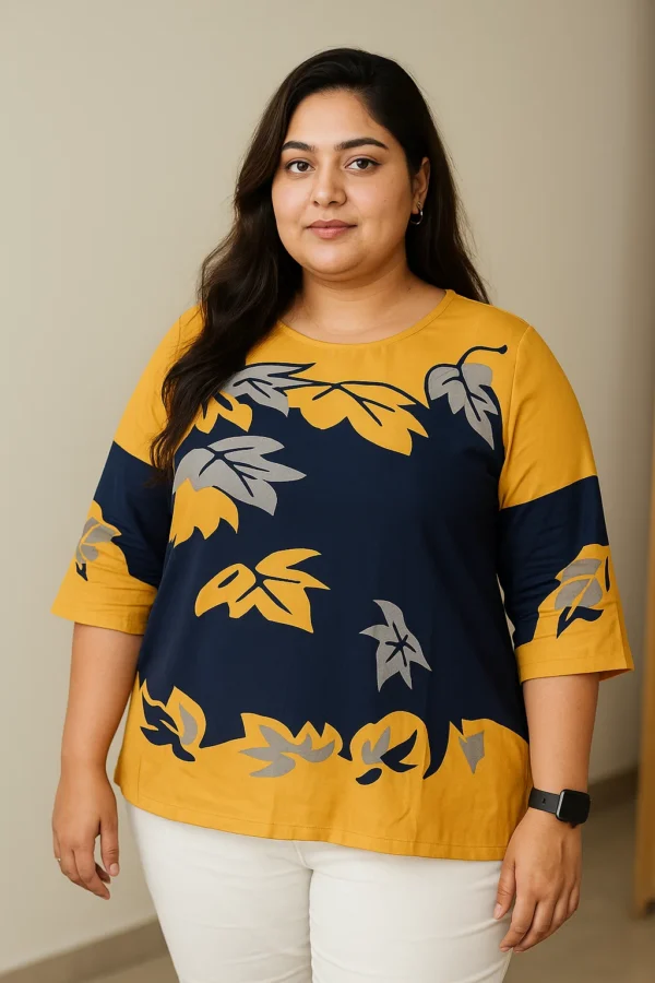 Women’s 2XL Leaf Printed Top