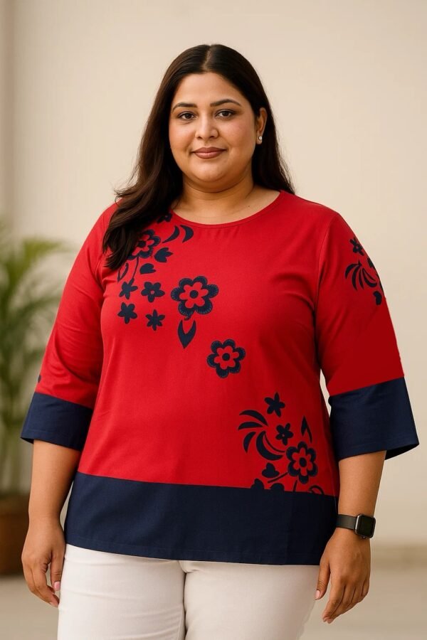 Floral-Printed Top with Diamond Embellishments - Image 3