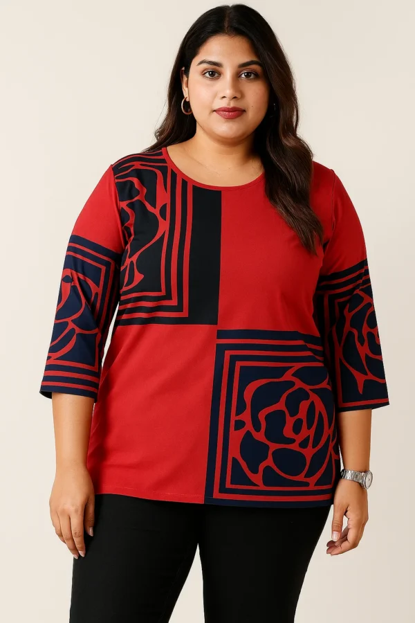 2XL Top with Floral Block Print - Image 2