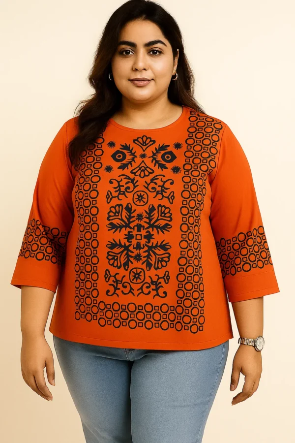Women’s Top with Blue Printed Design - Image 2