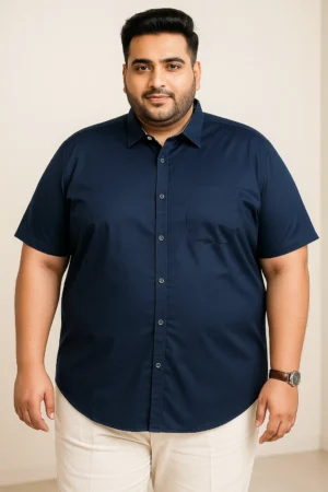 Plus-size Solid Half Sleeve Shirt 6XL
