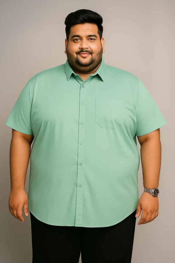 Plus-size Solid Half Sleeve Shirt 6XL - Image 2