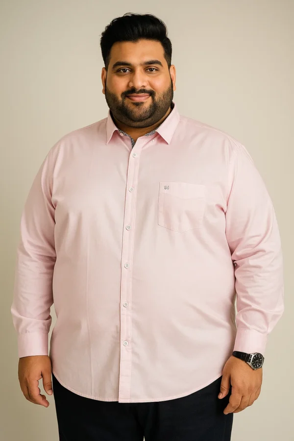 Plus-size Solid Full Sleeve Shirt 6XL