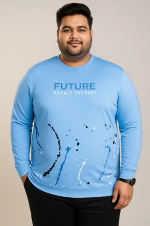 3XL Blue Graphic Full Sleeve T-Shirt