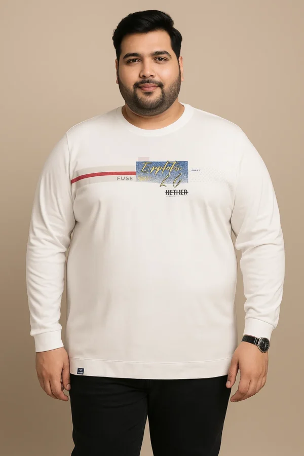 3XL White Full Sleeve T-Shirt