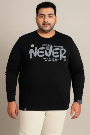 3XL Black Full Sleeve T-Shirt