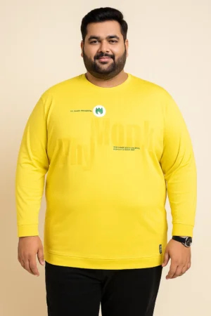 3XL Yellow Full-Sleeve Graphic T-Shirt