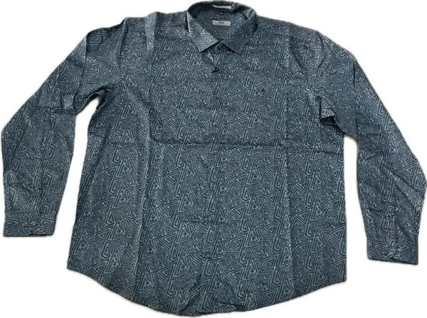 Blue Printed Partywear Shirt | 3XL - Image 2