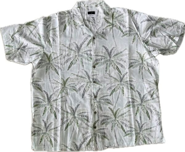 Men's Printed Half-Sleeve Shirt – Palm Tree Pattern - 4XL - Image 3