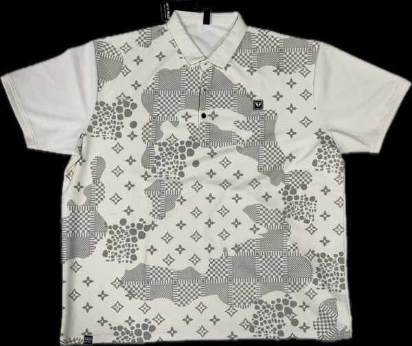 Maroon Plus Size Polo T-Shirt for Men | Geometric Textured Pattern - 9XL - Image 4